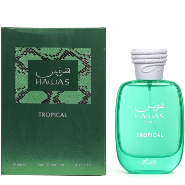 ⁦בושם הוואס טרופיקל רסאסי  Rasasi Hawas Tropical Eau de Parfum for Men 100 ML⁩ – תמונה ⁦2⁩